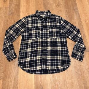 J Crew Wallace and Barnes 100% Cotton Blue Plaid Flannel F8091 Men’s Medium